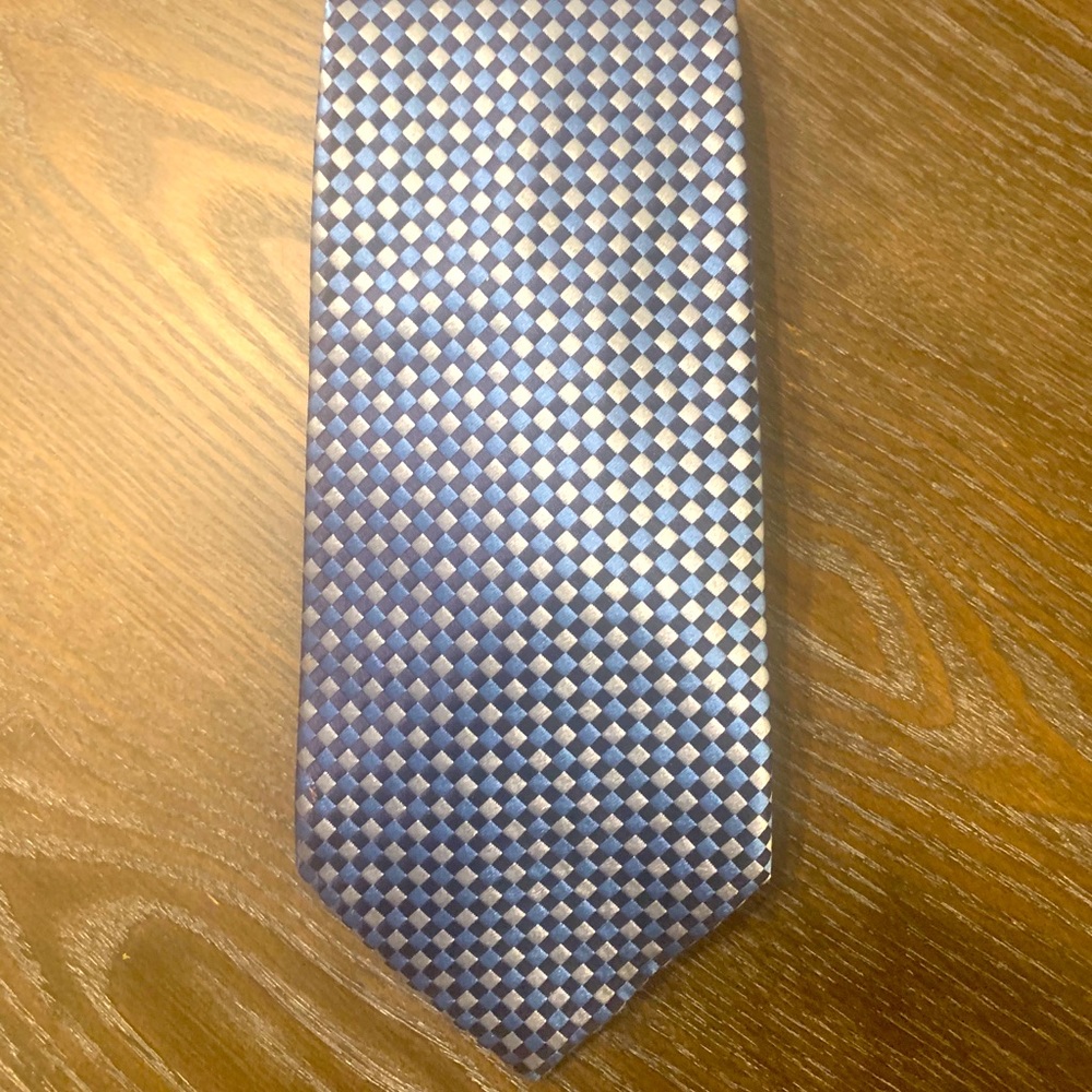 Checkered Blue and Silver tie